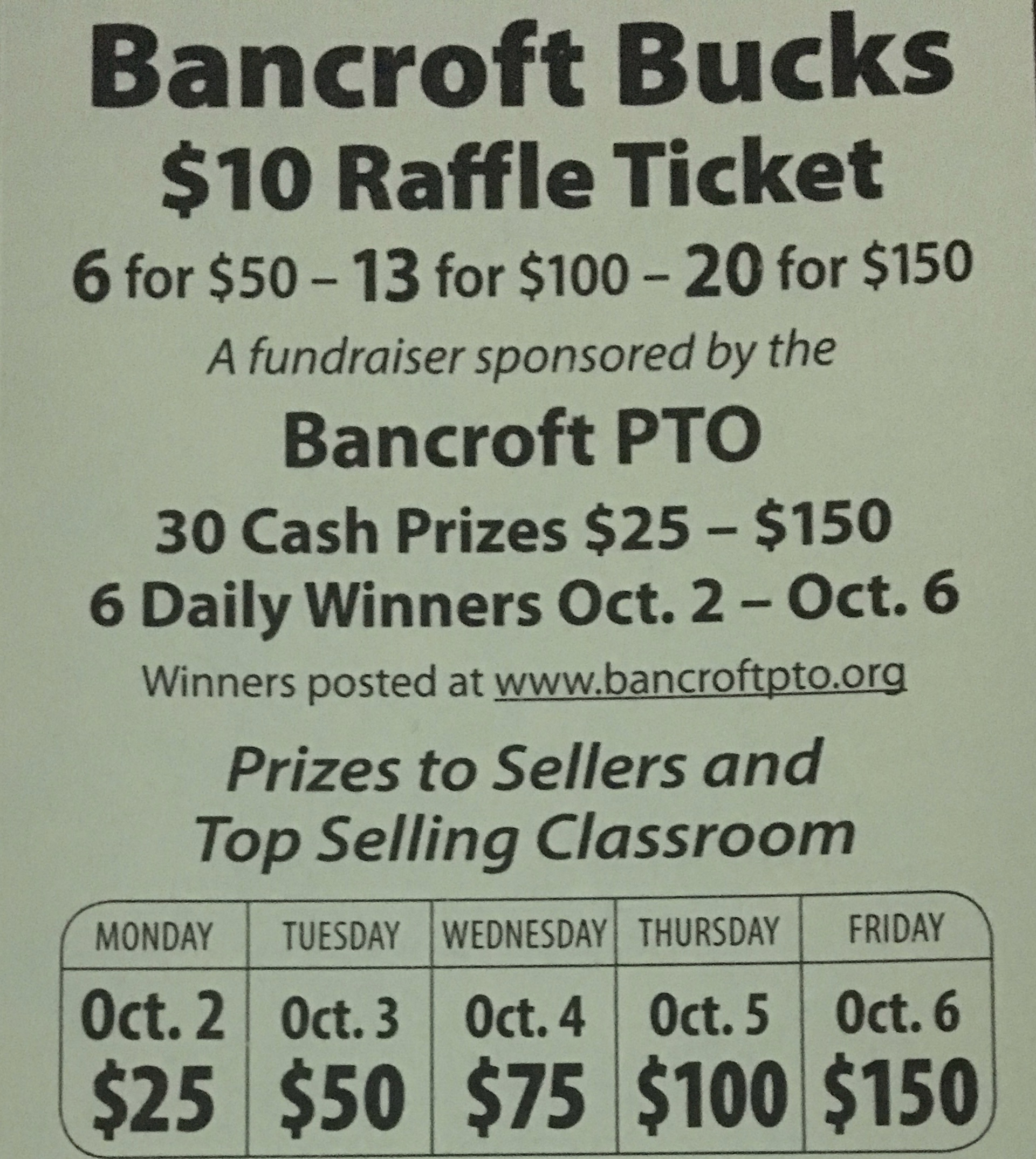 It’s Bancroft Bucks time again!